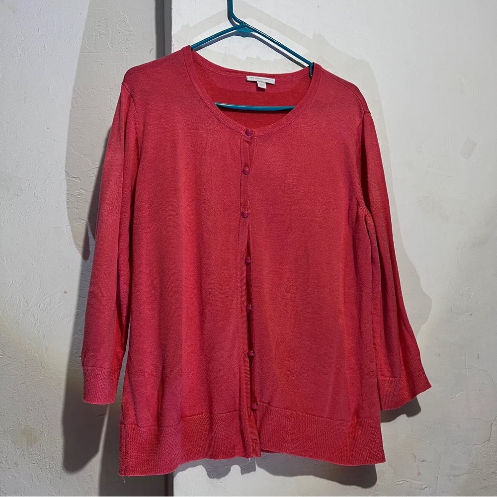 New York & Company sweater Soft red cardigan with button XL :Box 0013: